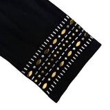 JM Collection Womens Black Beaded Cuff Open Front Cardigan Size L