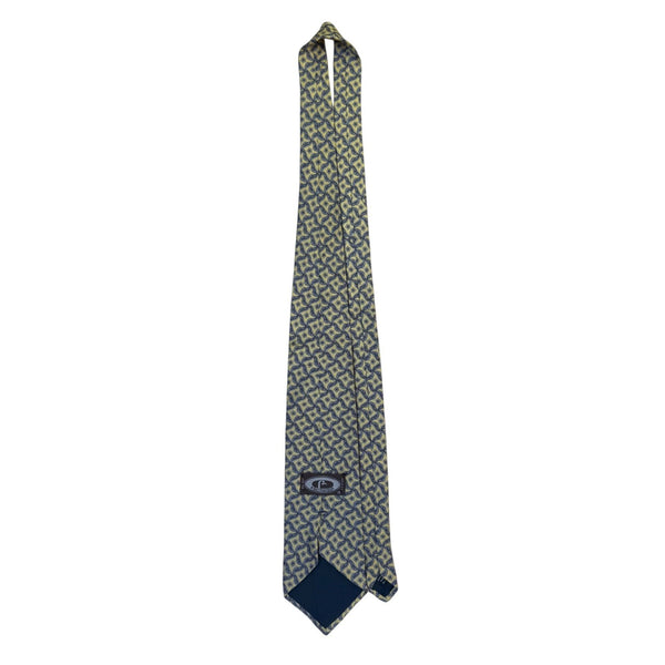 Bert Pullitzer  Yellow & Navy Silk Mens Patterned Tie By Beau Ties