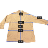 Talbots Womens Camel Nylon Wool Open Front Blazer Jacket With Pockets Size 2X