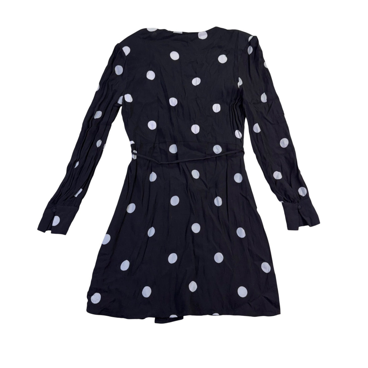 Mango Womens Black Viscose Polka Dot Long-Sleeve Casual Dress Size M