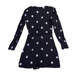 Mango Womens Black Viscose Polka Dot Long-Sleeve Casual Dress Size M