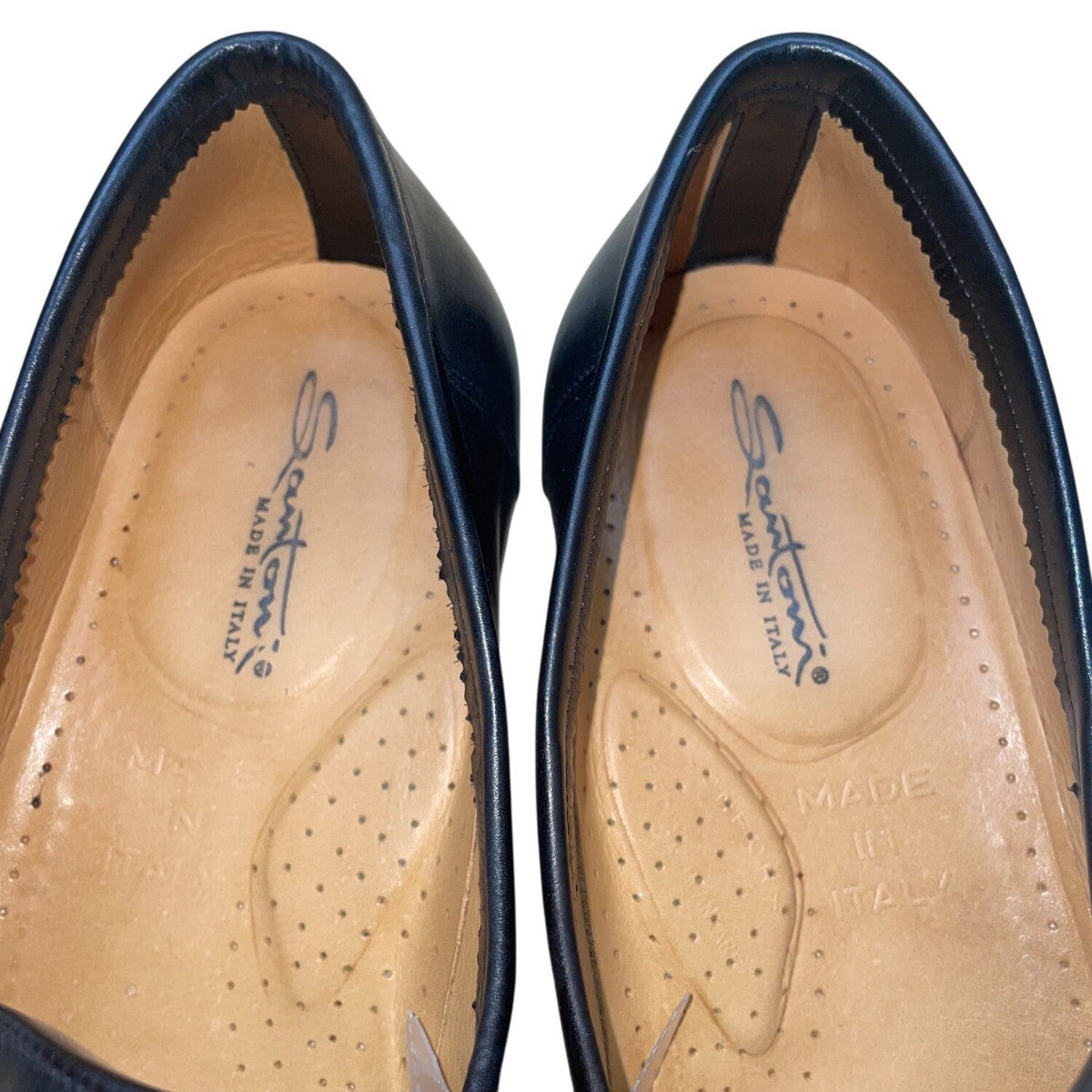 Santoni Men’s Black Leather Tassel Formal Slip-On Dallas Loafers Size 11 EE