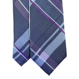 Michael Kors Mens Blue & Purple Plaid Silk Blend Neck Tie Elegant Business Style