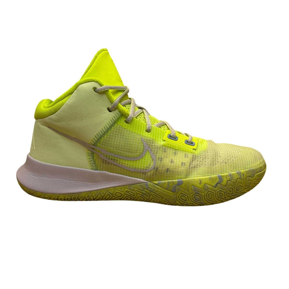 Nike Men’s Green Volt & Gray Mid-Top Basketball Performance Shoes Size 10
