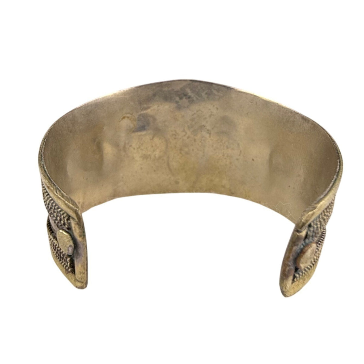 Vintage Handcrafted Cuff Bracelet Blue Lapis Silver & Gold Tone Adjustable Triba