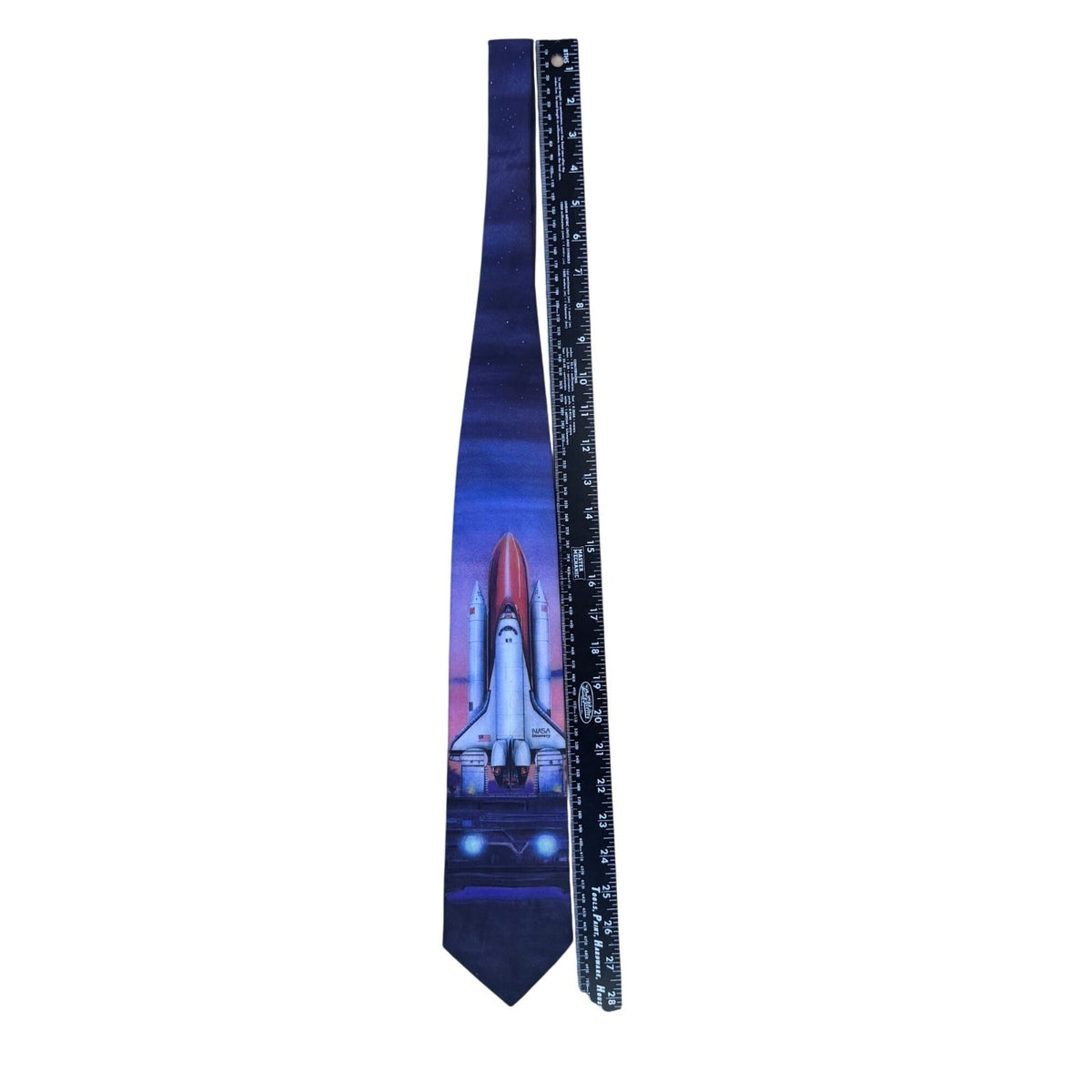 Un-Tied Inc Mens Multicolor Polyester Space Shuttle Discovery Print Tie USA Made