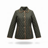 Michael Michael Kors Womens Olive Quilted Jacket Classic Design Sz L