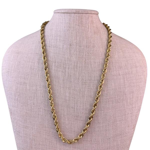 Avon Womens Gold Tone Metal Rope Chain Necklace Vintage Design