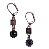 Lia Sophia Womens Bronze Tone Dangle Earrings With Black Accents 