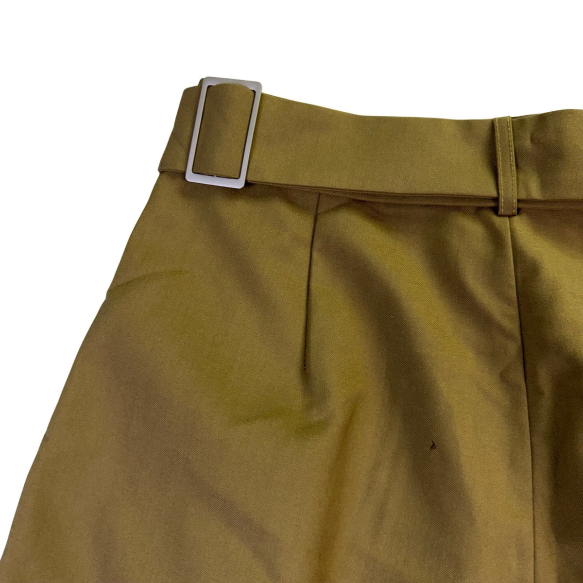 Commense Womens Khaki Wide-Leg Pleated High-Waist Trousers Size M