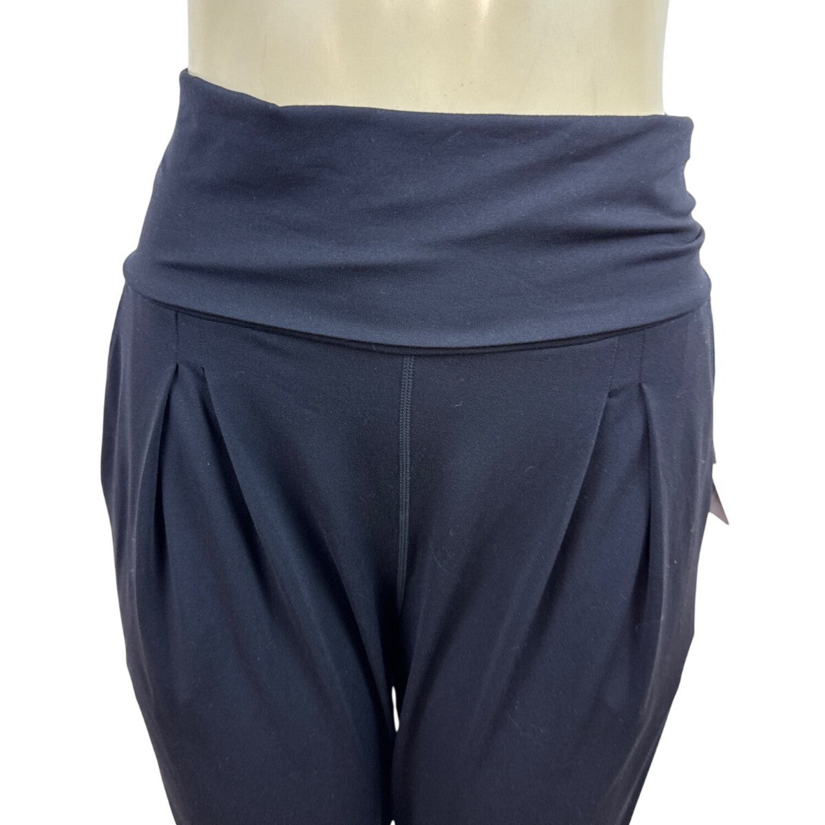 Zella Womens Black High-Waist Cropped Harem Pants Stretchy Size M - New