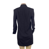 Theory Womens Black Wool & Polyamide Shirt Blazer Dress Elegant Button Cuff Sz 4