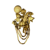 Kirks Folly Womens Gold Tone Aurora Borealis Crystal Cherub Brooch Vintage