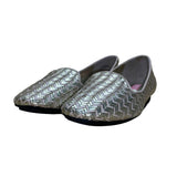 Isaac Mizrahi Women’s Gold & Pink Chevron Faux Leather Slip-On Flats Size 6.5M