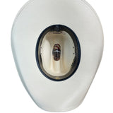 Lone Star White Western Cowboy Hat With Black Band & Silver Accents