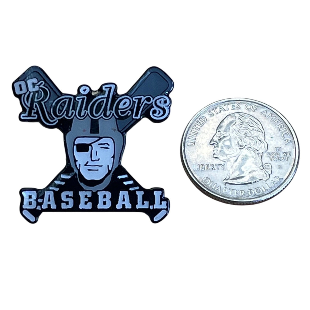 DC Raiders Baseball Enamel Lapel Pin With Crossed Bats Design