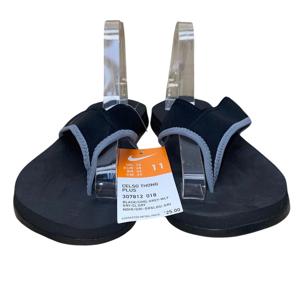 Nike Men’s Charcoal Black & Gray Celso Thong Plus Flip-Flops Sandals Size 11