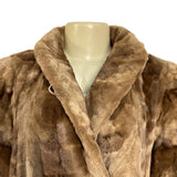 Vintage Gartenhaus Brown Long Fur Coat for Women