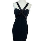 Black Cocktail Dress With Beaded Straps & Back Zipper Size 4