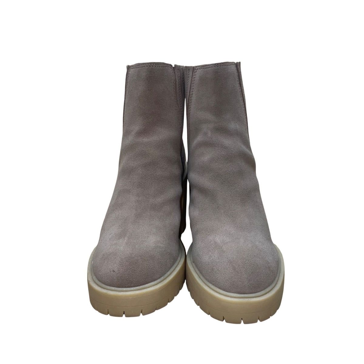 D Vita Women’s Gray Suede Caster Heeled Ankle Boots Size 11W