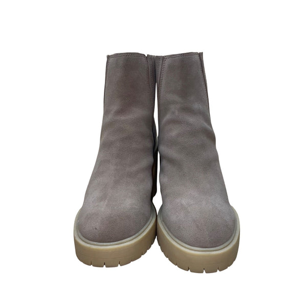 D Vita Women’s Gray Suede Caster Heeled Ankle Boots Size 11W