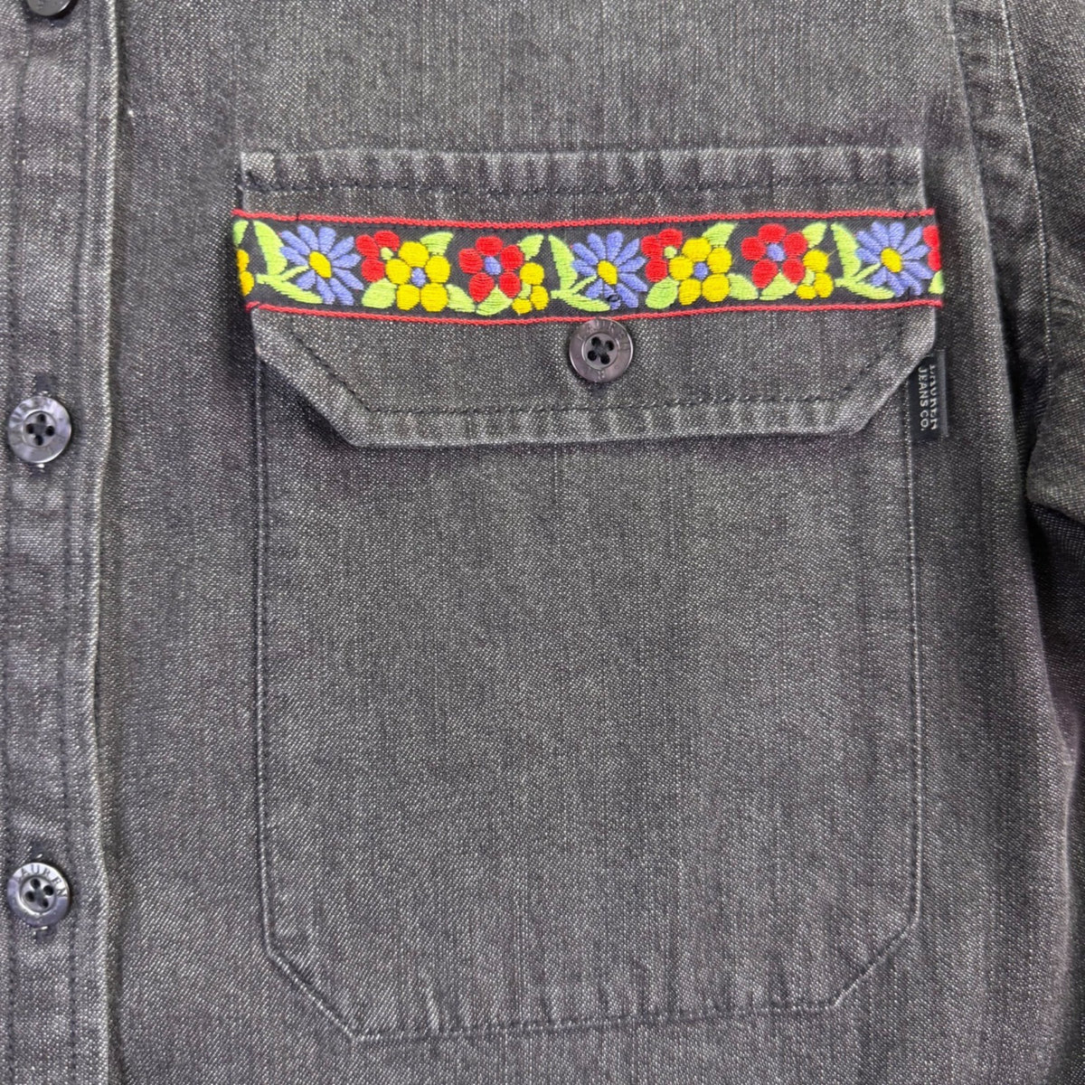 Lauren Ralph Lauren Womens Long Sleeve Button-Up Shirt W/ Embroidered Sz S