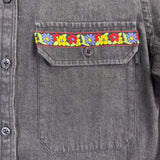Lauren Ralph Lauren Womens Long Sleeve Button-Up Shirt W/ Embroidered Sz S