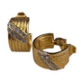 Monet Womens Gold Tone Metal Rhinestone Clip-On Hoop Earrings