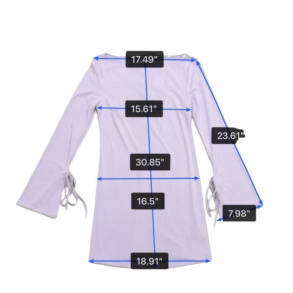 Urban Outfitters Womens Lilac Dress With Lace-Up Bell Sleeves Size M