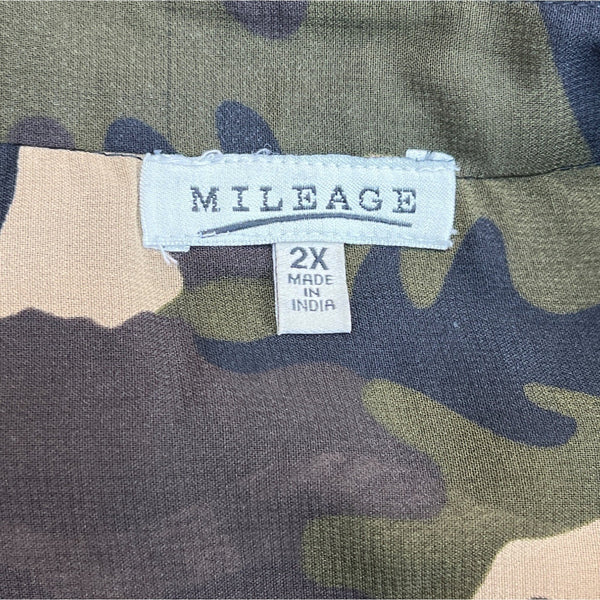 Mileage Women's Green Peplum Blouse Sz 2X (EUR 50)