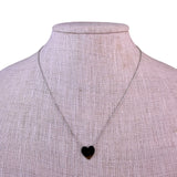 Tabitha Webb Sterling Silver Womens Double Heart Set Necklace W/ Cubic Zirconia