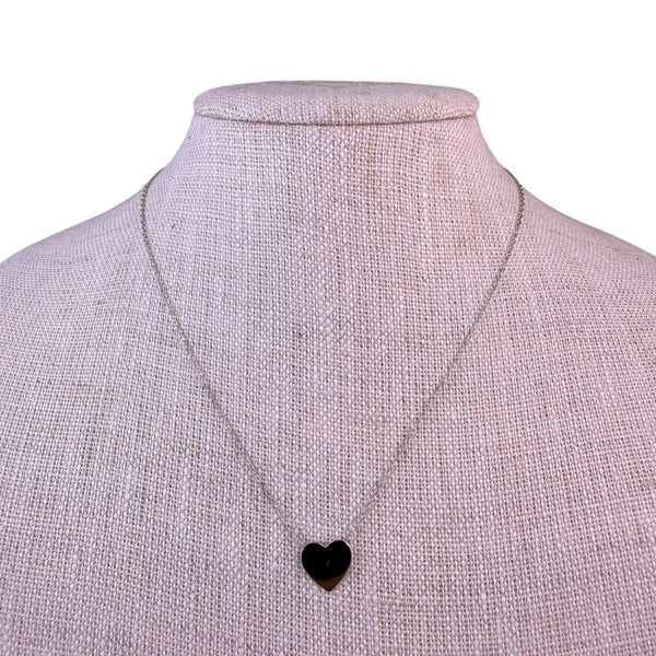 Tabitha Webb Sterling Silver Womens Double Heart Set Necklace W/ Cubic Zirconia
