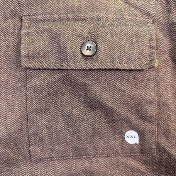 Eddie Bauer Mens Dark Brown Cotton Long Sleeve Button-Up Shirt Casual Sz XXL