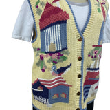 Orvis Women’s Yellow Knitted Vest Sz M