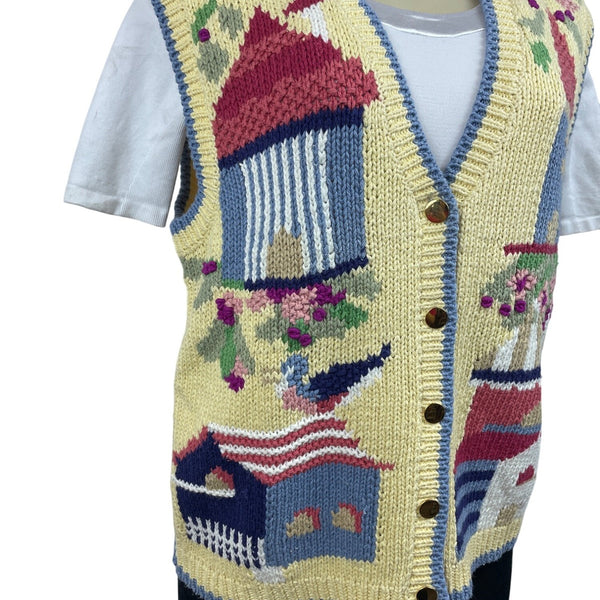 Orvis Women’s Yellow Knitted Vest Sz M