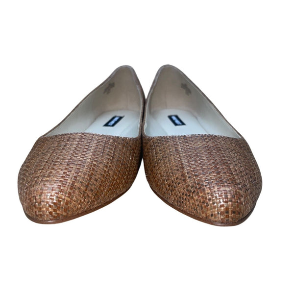 Nine West Women’s Dark Brown Speakup2 Woven Ballet Flats Size 8M