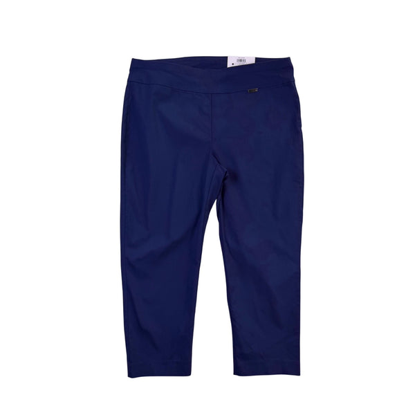 I.N.C. Womens Navy Cropped Pull-On Capri Pants With Tummy Control Size 14