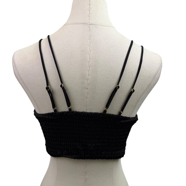 Anthropologie Womens Black Lace Crochet Bralette Top Size M