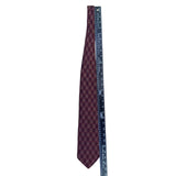 Joseph Abboud Men’s Burgundy Floral Pattern Silk Necktie Checkered Design