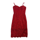 As U Wish Womens Red Lace Sequin Dress Sleeveless Size S 