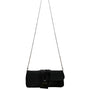 Lulu Townsend Women’s Black Satin With Ruched Detail Chain Strap Clutch Bag