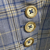 SOHO by Stephanie Horne Women's Blue and Gray Plaid Blazer Sz S