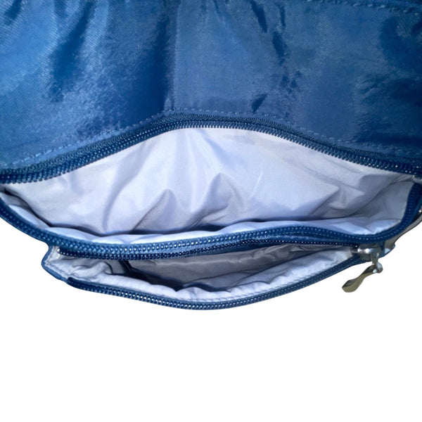 Baggallini Women’s Navy Quilted Adjustable Strap Multiple Pockets Crossbody Bag