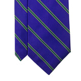 Huntington Mens Purple & Green 100% Silk Striped Classic Tie Made In USA