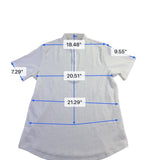 Coofandy Men White  Short Sleeve Stand Collar Shirt Size L