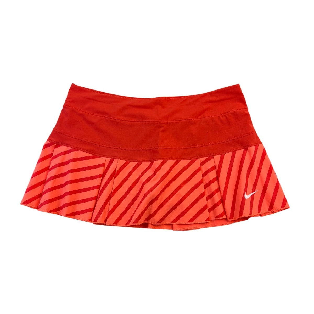 Nike Womens Red Dri-Fit Polyester Striped Athletic Skirt Sporty Fit Size Large