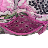 Vera Bradley Women’s Pink & Green Quilted Floral Print Adjustable Crossbody Bag