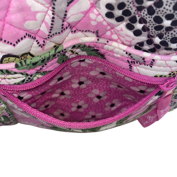 Vera Bradley Women’s Pink & Green Quilted Floral Print Adjustable Crossbody Bag