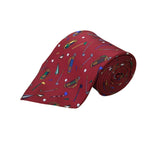 Save The Children Mens Red Silk Golf Themed Novelty Tie 