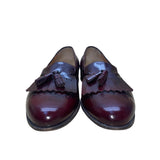 Salvatore Ferragamo Men’s Burgundy Leather Tassel Brogue Accent Loafers Size 13